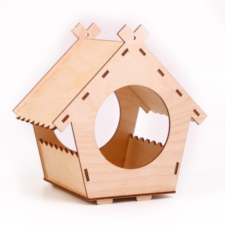 Wooden birdhouse - bird feeder "House"-1