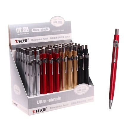Mechanical pencil 0.5mm, with corrugated grip, MIX case
