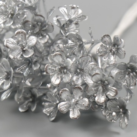 Artificial plant for creativity "forget -me -nots" 1 bouquet = 6 branches silver 13.5 cm-3