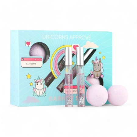 Set of Unicorns Approve "Barney" (toilet water, 10 ml 2 pcs + bathtub bomb 2 pcs)