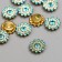 Decor for creativity plastic "Blue-sun flower" set of 12 pcs 1.4x1.4 cm