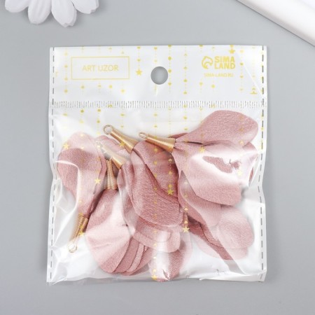 Decor for creativity textiles "Bun, the color of a dusty rose" set 6 pcs 6 cm-3