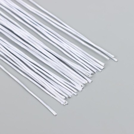 Wire for creativity "Florico" 0.7 mm, 30 pcs, 40 cm, in paper braid, white-1