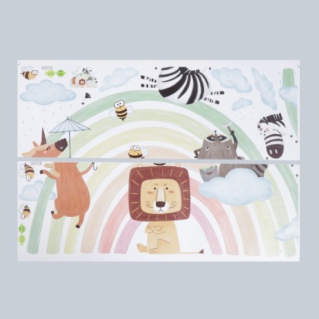 Stick plastic interior color "animals and rainbow" set 2 sheets 30x90 cm-1