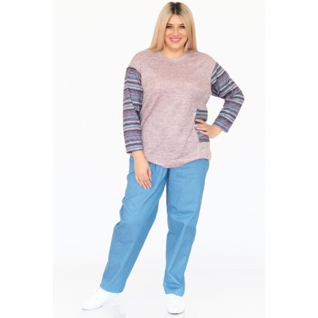 Female trousers, size 54, blue color