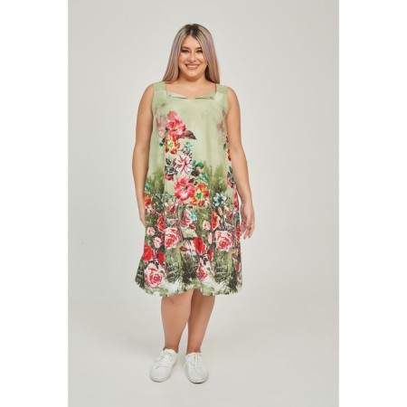 Sarafan female, size 56, light green color-1