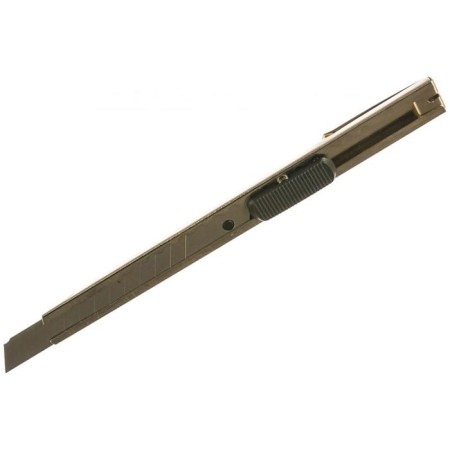 Rexant 12-4906 knife, metal case, with a clip, segmented blade, 9 mm-1