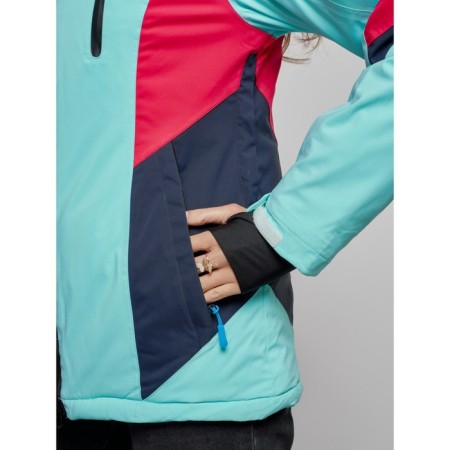 Ski jacket women's winter, size 46, turquoise color-7
