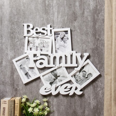 Photo frame plastic in 5 photos 10x15 cm "Best Family" White 43.5x57 cm