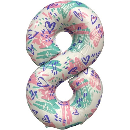 Foil ball 40 "Number 8", Slim, delicate pattern