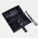 Women's wallet on the button, black color