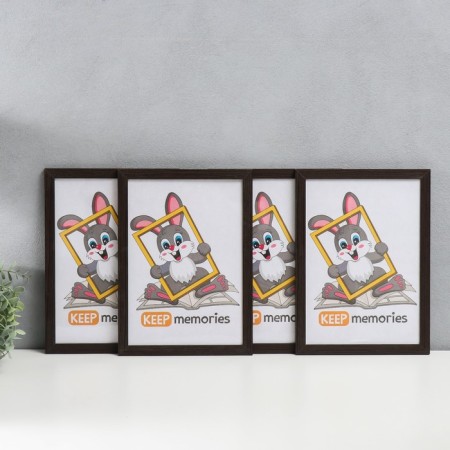 Set of photo frames MDF "OfficeSpace" 21x30 cm, 4 pcs, black (plastic screen)