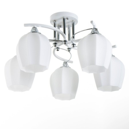 Svetogor chandelier "Structure" 5x60W E27 white/chrome 51x51x29cm-1