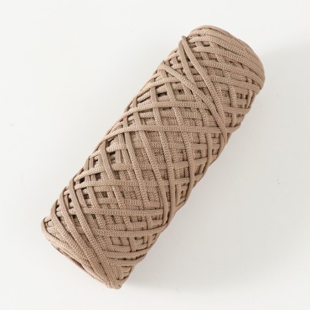 Knitting cord 100% polyester, width 3 mm 100m (latte)-1