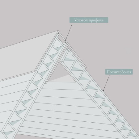 Corner profile for polycarbonate, thickness 4 - 6 mm, length 6 m, universal-1