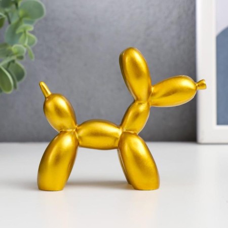 Souvenir Polystone "Air Ball - Dog" gold 8x10x4 cm-3
