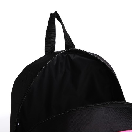 School textile school backpack with pink gradient, 38x29x1 cm, lightning department, black/pink color-5