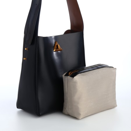 Women's bag on the Textura screw castle, small size, black color-3
