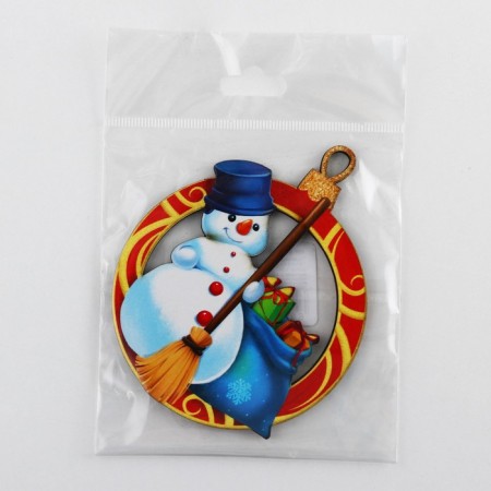 Wooden suspension on the Snowman Snowman 7.6 x 9.5 cm.-4