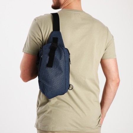 Slung bag youth from textiles, blue color-6