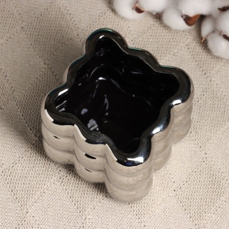 Kashpo - vase "Lumier" silver, 10x10cm-2