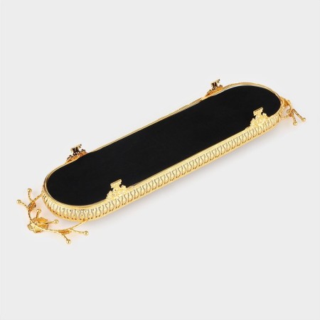 Fan -45 × 13 × 6 cm standing stand stand, gold metal color-3