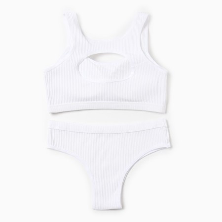 Female set (top, panties) color white, size 44-46-4