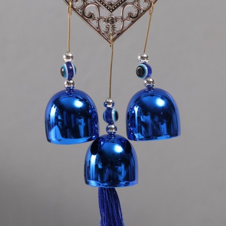 Wind Music Metal from the evil eye "openwork heart" 5 bells 5.5x45 cm-2