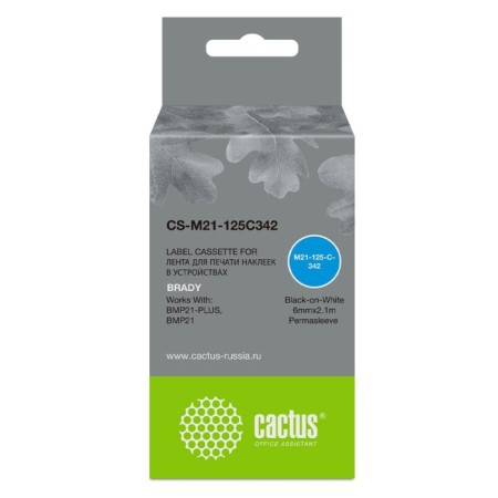 Ribbon cartridge CACTUS CS-M21-125C342 Black for BRADY BMP21-PLUS, BMP21, BMP21-Lab