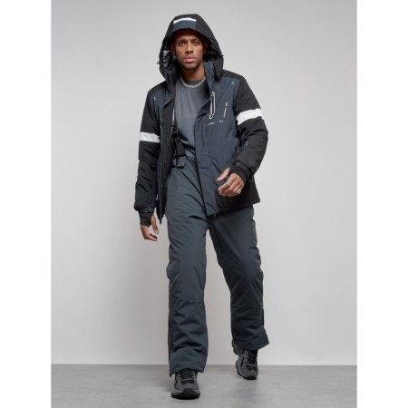 Male winter ski costume, size 48, dark gray color-17