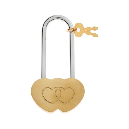The castle of a hinged "gait" heart, 240x24 mm, 2 keys, color brass-1