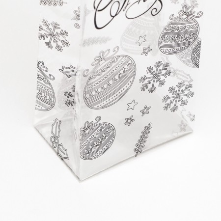Package with a hard bottom of 11 x 7 x 53 cm silver bottom "New Year's balls" set 5 pcs-3