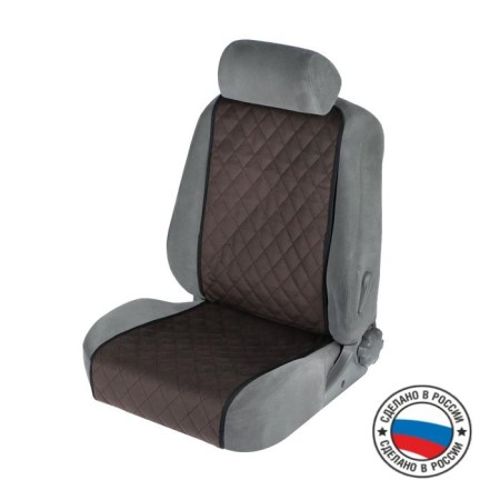 Nabbage on the front seat, velor, size 35 x 130 cm, brown
