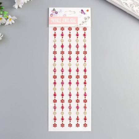 Stick plastic rhinestones "Flower and half -peaks" mix 31x10.7 cm