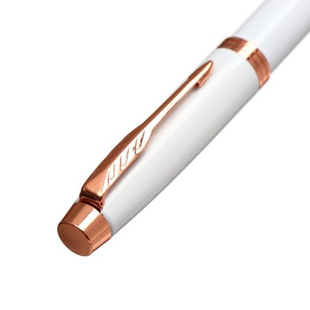 Handle Gift ball in the leatherette case is a turning tonsor white body with gold-4