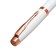 Handle Gift ball in the leatherette case is a turning tonsor white body with gold