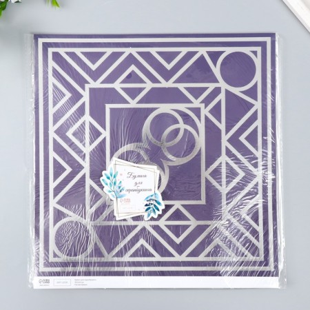 Scrapbooking paper bilateral "eclecticism silver and mehendi" tights 180g 30.5x32cm-5