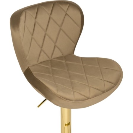 Barrier stool Porch metal/velor, gold/beige 47x53x89 cm-4