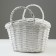Wicker basket, 28 x 24 x 16/21 cm, white, willow