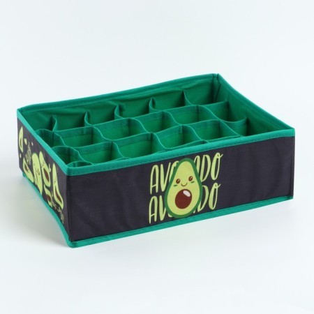 Organizer for storage, coffee for linen 24 cells "Avocado", 35 x 30 x 10 cm.-1
