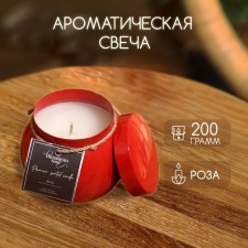 Aromatic candle in a jar 150 g, paraffin, rose