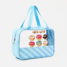 Cosmetic bag with lightning, blue color