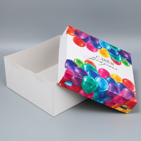 Cake box, confectionery packaging "Happy Birthday", 31 x 31 x 15 cm-2