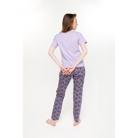 Women's set (T -shirt, trousers), lilac color, size 46-2