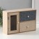 Casket Wood 2 boxes and door "Geometry" Beige with black 9.5x28x18.5 cm
