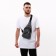 Male sling bag from textiles, gray color