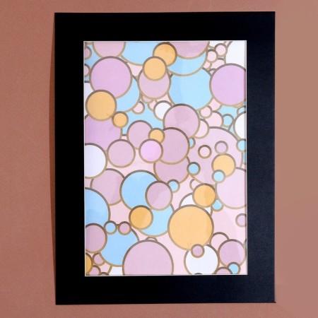 Paspartt frame size 35 × 26 cm, transparent sheet, adhesive tape, black color-3