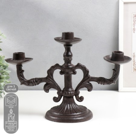 Cast iron candle for 3 candles "curtsy" 24x13x35 cm