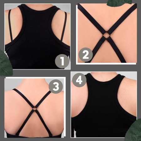 The straps of textile, cross -shaped, 1 cm, black color-1