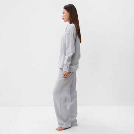 Пижама женская (рубашка и брюки) KAFTAN "Basic" размер 48-50, цвет серо-голубой-3